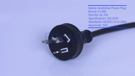 Australia Transparent 10A 250V Extension Cord Fitted with LED Light