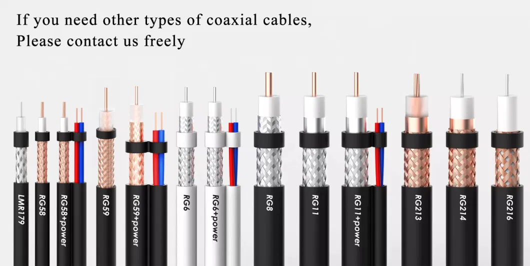 Waterproof Coaxial Male Female CCTV Cable Rg11 Rg58 RG6 RF BNC Connector Coaxial Television Cable