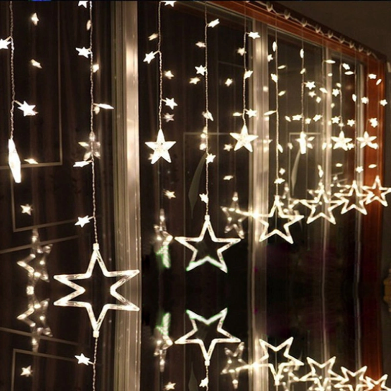 LED Star Curtain Light Window String Fairy Lights for Christmas Wedding Decoration Lights for Home