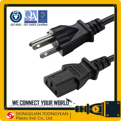 America Canada cUL Approval USA AC Power Cord Cable 125V 3 Pin Plug+ C13 Connector